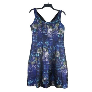 Donna Ricco Women's Sleeveless Brocade Cocktail Dress $119, Size 14, Blue Multi - Picture 1 of 7
