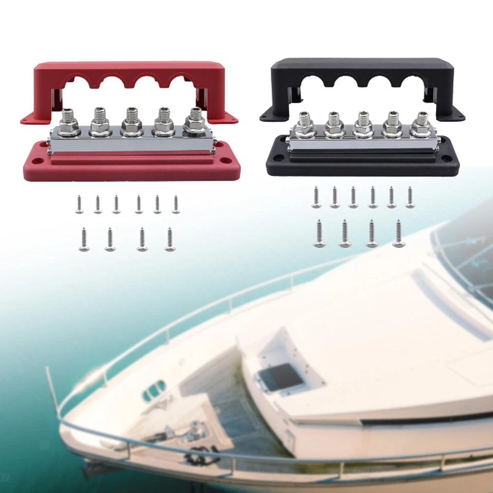 Bus Bar Power Distribution Block Max 300V 600A Heavy Duty, 5 Post Busbar - Image 1 of 1