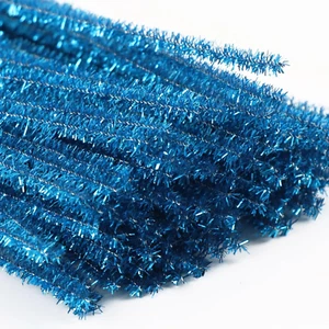 Lake Blue Pipe Cleaners, 100PCS Glitter Pipe Cleaners for Craft, Chenille Stems - Picture 1 of 5