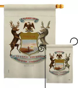 Cost of arms Michigan Garden Flag Americana States Decorative Gift Yard Banner - Picture 1 of 19