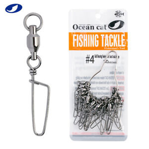 10-50 Pcs Ball Bearing Swivel with Coast Lock Stainless steel Fishing Tackle