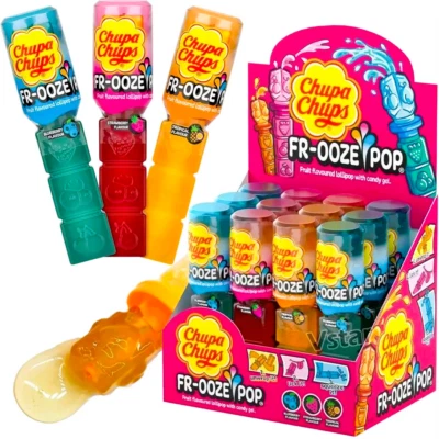 Chupa Chups Fr-ooze Pops Lollipop with Candy Gel 12 x 26g Lollipops expiry 6/25 - Image 1 of 4
