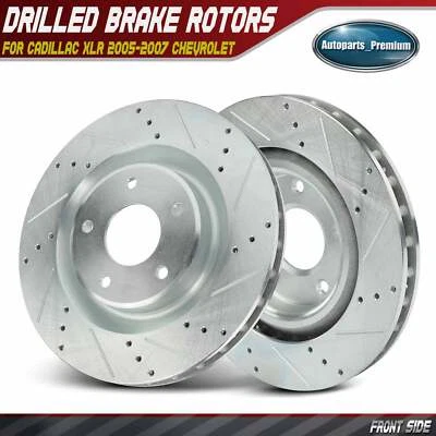 Rotor de freno delantero perforado de 352 mm 2 piezas para Cadillac XLR 2005-2007 Chevy Corvette Foto 1 de 4
