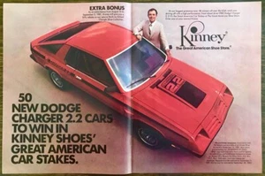1981 Kinney Shoes Centerfold PRINT AD Dodge Charger Great American Car Stakes - Picture 1 of 1