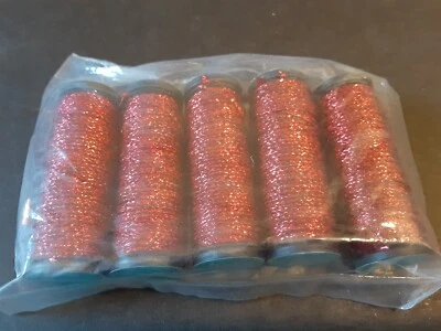 Lot Of 5 Kreinik  Red #12 Tapestry Braid Thread Floss Canvas Work - Image 1 of 2