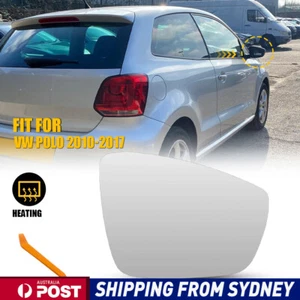 Right Driver Side Mirror Glass For VW POLO 2010-2017 Convex Heated Back Base - Picture 1 of 11