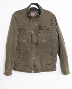 Chaqueta Levis Verde Oliva Estilo Militar Con Cierre a Presión y Cremallera Talla S - Imagen 1 de 8