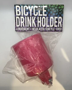 Soporte para bebidas de bicicleta para manillar rosa funciona con la mayoría de las bicicletas Cruiser Candy Acc - Imagen 1 de 5