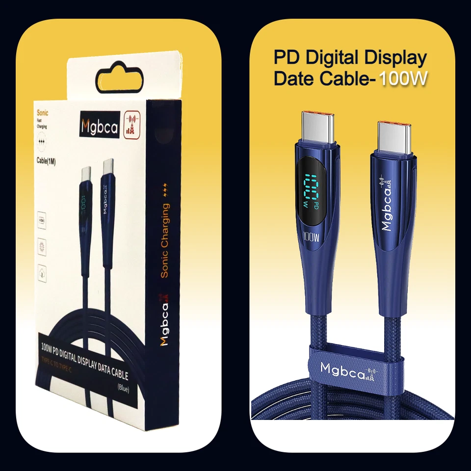 Mgbca Nylon Sonic Fast Charge USB-C Cable For Galaxy A35 5G/A25, 100W Display - Image 1 of 1