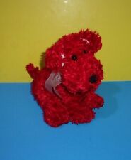 9" Commonwealth Sitting Bean Bottom Plush Stuffed Animal Red Puppy Dog w/ Bow