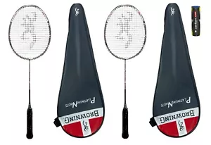 2 x Browning Platinum Nano 75 Badminton Racket + 6 Shuttles RRP £235 - Picture 1 of 1