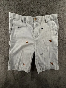 Vineyard Vines Shorts Boys Size 16 Gray Chino Football Embroidered Whale Sports - Picture 1 of 14