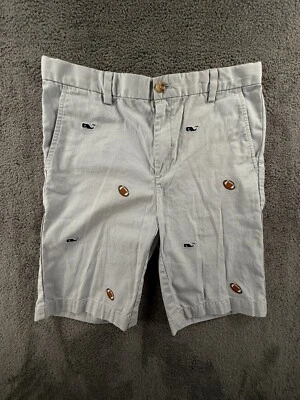 Vineyard Vines Shorts Boys Size 16 Gray Chino Football Embroidered Whale Sports - Image 1 of 4