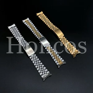 13 - 20mm Stainless Steel Curved End Jubilee Watch Band Bracelet Fits for Rolex - Picture 1 of 23