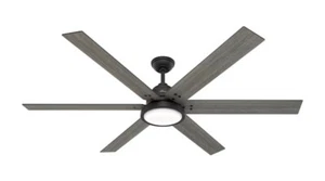 Hunter 70" Matte Black 6 Blade LED Light Wall Control Ceiling Fan - Picture 1 of 2