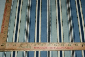 Tapicería de tela para decoración del hogar a rayas azules y blancas 1 yarda + 20" x 45 W NUEVO - Imagen 1 de 2