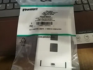 Panduit NK2FWHY 1-Gang 2-Port Faceplate with Label, White - Picture 1 of 1