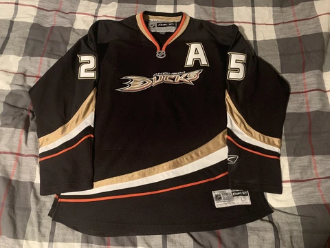 Reebok Anaheim Mighty Ducks Chris Pronger Hockey Jersey Size Large Black Cover