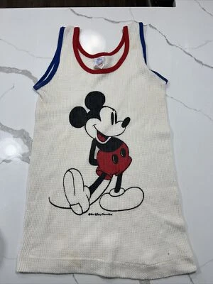 复古 70 年代迪士尼米老鼠华夫格针织背心 — 第 1/4 张图片