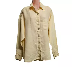 Camicia blusa donna Bryn Walker con bottoni taglia 2X lino giallo - Foto 1 di 14