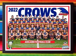 Framed 2022 ADELAIDE CROWS AFL Poster - 84cm x 59.5cm x 3cm - Picture 1 of 4