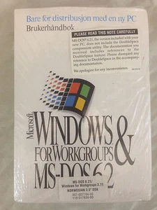 Norwegian Microsoft Windows for Workgroups 3.11 & MS-DOS 6.21 Diskettes Manual - Picture 1 of 3