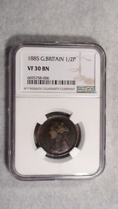 1885 Great Britain Half Penny NGC VF30 BN 1/2P Coin PRICED TO SELL! - Picture 1 of 4