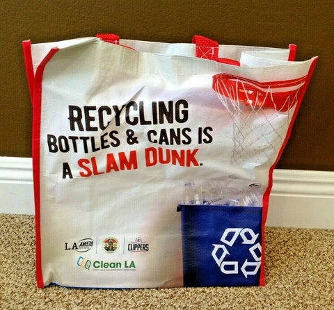 Los Angeles Clippers Re-Usable Shopping Bag Staples Center Promo SGA Cover