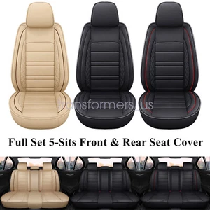 For Lincoln Car Seat Cover 5Seat Full Set Leather Waterproof Front Rear Cushion - Picture 1 of 37