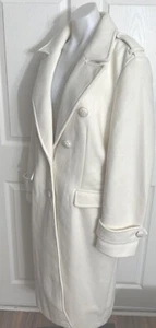 🔥 Express Single Breasted White Coat With Detail Buttons Sz XL $298 NWOT - Picture 1 of 12