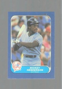 1986 FLEER MINI BASEBALL   #23  RICKEY HENDERSON  HOF  MINT  NEW YORK YANKEES