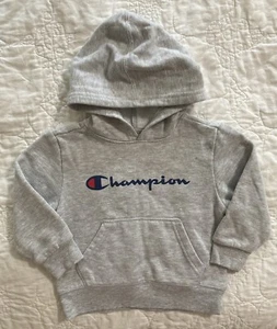 Sudadera con capucha Champion Script para niños pequeños, talla: 3T, gris, mezcla de algodón - Imagen 1 de 2