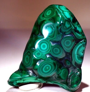 4" 13.9 oz Top Quality Polished Bull's Eye Malachite, Congo! M569 - Picture 1 of 4