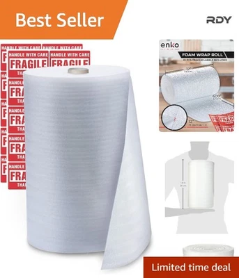 Envoltura de espuma perforada ligera de 12" x 600" - Ideal para embalaje y almacenamiento Foto 1 de 4