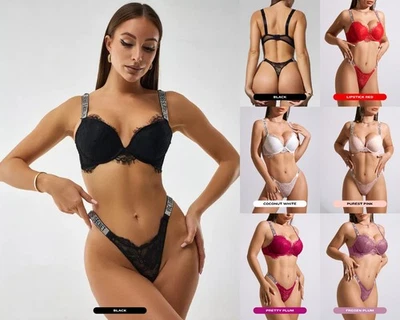 Victoria's Secret Shine Strap - MULTI BRA + THONG SET - Classic LACE lingerie - Image 1 of 4