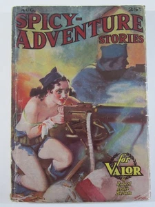 Spicy Adventure Stories August 1937 GD/VG (Culture) H.J. Ward Good Girl Cover - Picture 1 of 7