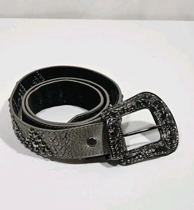 Shyanne 186 Zinn Western Strass Gürtel Silber Schnalle Rodeo Größe M / L  - Bild 1 von 11