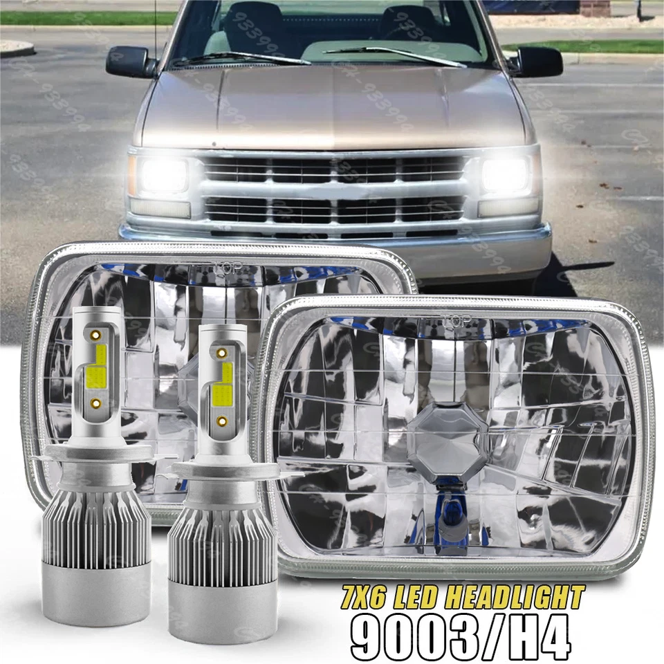 Par de faros LED 7x6" para Chevy C1500 C2500 C3500 K1500 K2500 1988-1999 Foto 1 de 4