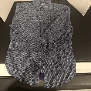 Tommy Hilfiger Shirt Mens M Blue/White Print Design Button Up Long Sleeve Shirt - Bild 1 von 5