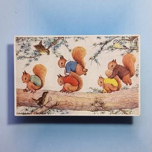 Margaret Tempest Postcard C1930 Leapfrog Anthropomorphic Squirrel Birds - Picture 1 of 2