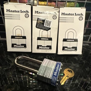 Lot of 3 NOS Master Lock Commercial Padlock #3 Keyed 2.25" Laminated PADLOCK NEW - Picture 1 of 6