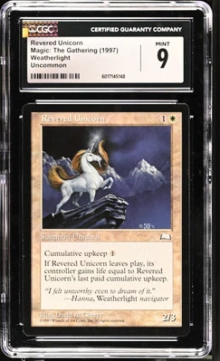 REVERED UNICORN Weatherlight U CGC 9 MTG [Nostalgium] - Image 1 of 2