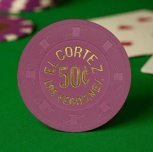 EL CORTEZ CASINO LAS VEGAS NEVADA $.50 FRACTIONAL CASINO CHIP 1970'S - Picture 1 of 4