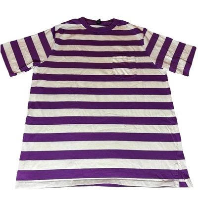 Camiseta De Colección Lands End Super T Bolsillo Rayas Púrpura Para Hombre XL EE. UU. Individual Foto 1 de 4