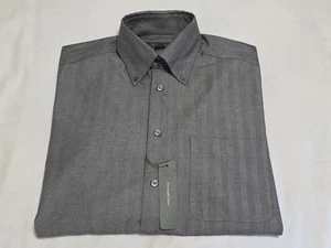 NEW Ermeneglido Zegna Herringbone Button-up L/S Luxury Dress Shirt SZ Medium  - Picture 1 of 20