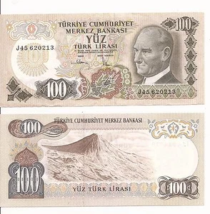 100 turkish lira note AU -EUROPE TURKEY 1970 WORLD MONEY NICE CURRENCY - Picture 1 of 3
