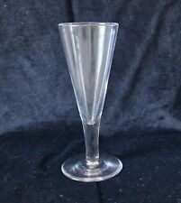 Georgian Plain Stem Glass Elongated Funnel Bowl Ale Glass Low Conical Foot 15cm 