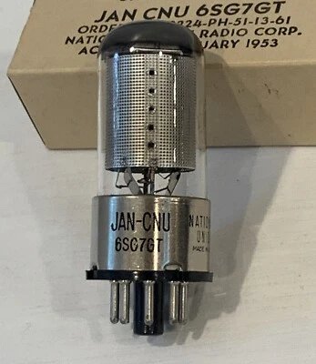 Nuevo en caja Jan CNU 6SG7GT Tubo Electrónico Nuevo Antiguo Stock en Caja Fecha Febrero 1953 ¡MIRA! Foto 1 de 4