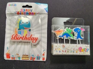 Carino set candele dinosauro, cartone animato Tyrannosaurus Rex divertente bambino bambini... - Foto 1 di 6