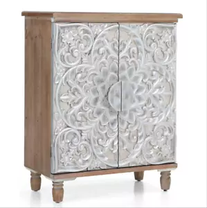 Accent Storage Cabinet Buffet Sideboard Distressed Decorative Cabinet w/ 2 Doors - Picture 1 of 9